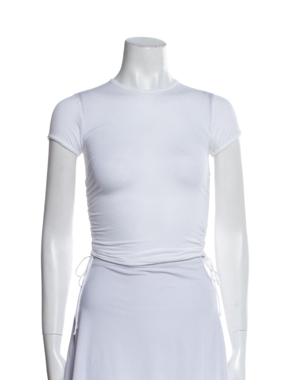 ARE YOU AM I White Short Sleeve Ruched Kent Tee